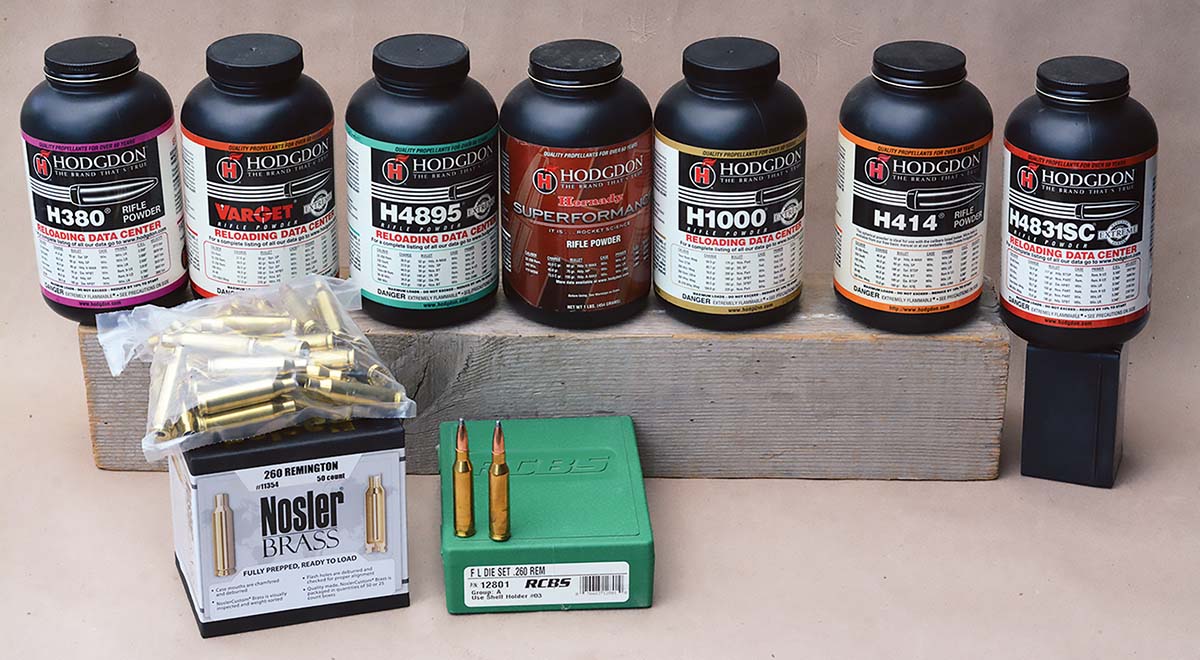 Hodgdon offers many powders with an ideal burn rate for handloading the 260 Remington.